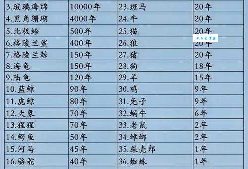 探索寿命最长的动物世界，看看谁才是真正的“寿星”！
