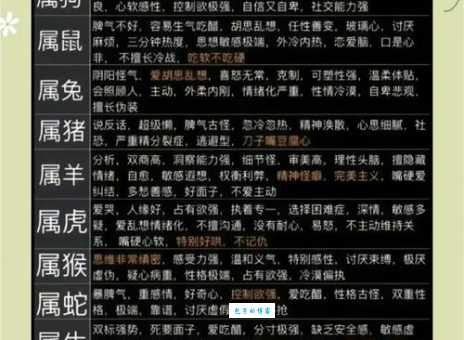 滴水不漏是什么生肖？不同生肖的性格分析