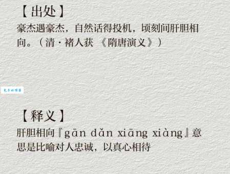 肝胆相照意思及例句 肝胆相照如何用在句子中