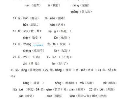 蔓多音字组词大全 这些词语你都会读吗
