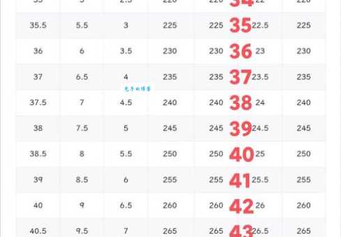 鞋子240是什么码 详细解读鞋码对照表