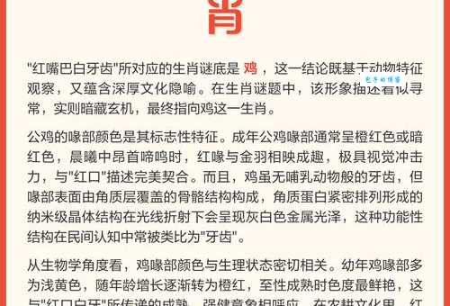 红口白牙是什么生肖？这篇文章帮你快速锁定目标！