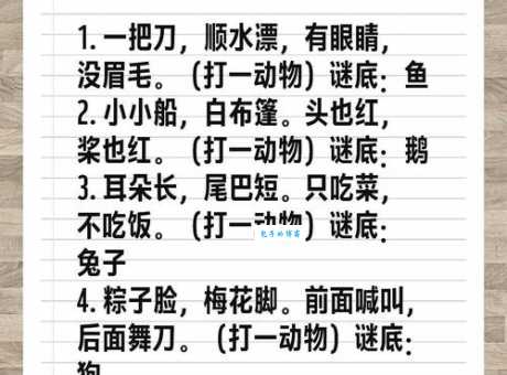半夜三更打一个动物谜语怎么猜？轻松教你解开谜团！