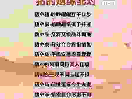 缘来是命打一生肖,看看你的生肖是不是天生一对!